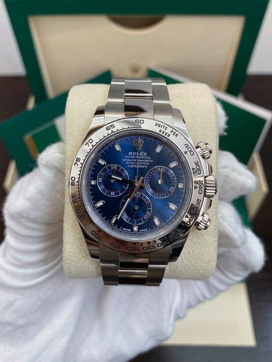 Daytona White Gold Blue Dial Ref. 116509