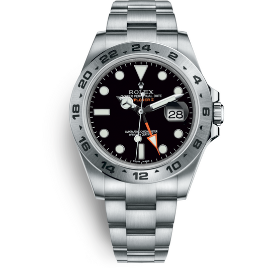 Explorer II Black Dial Orange Hand Steel 42mm
