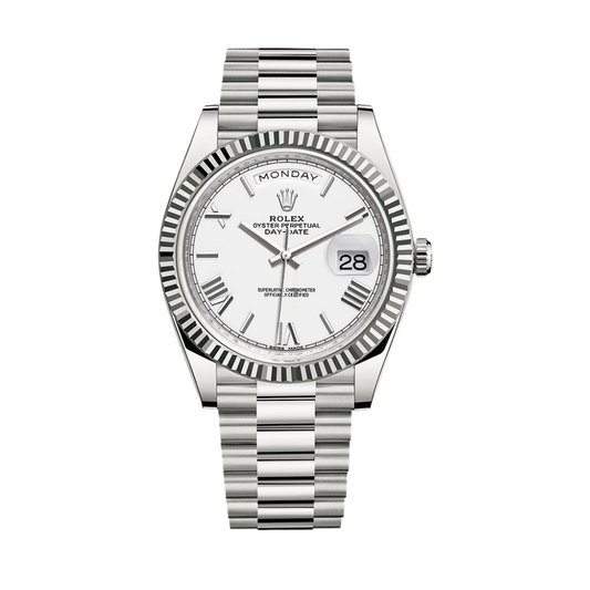 Day-Date 40mm White Gold White Dial President