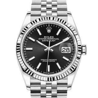 Datejust 41 Black Stick Dial Oyster Steel